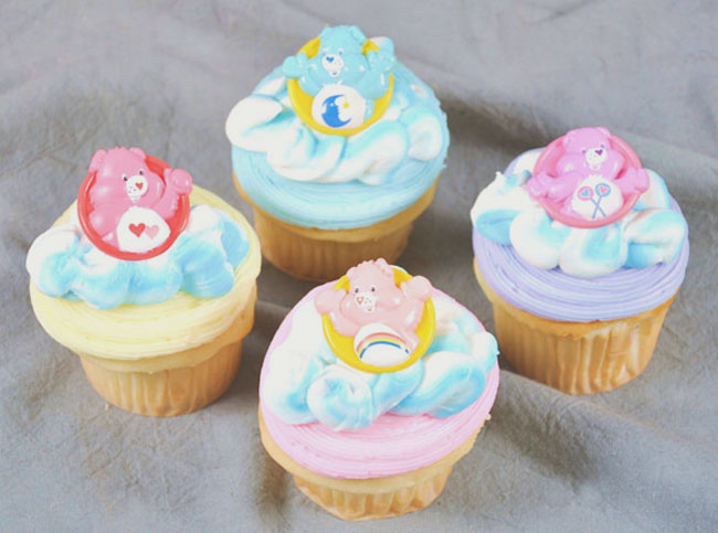 12PC LICENSED CARE BEAR CUPCAKE RINGS FOR HAIRBOWS