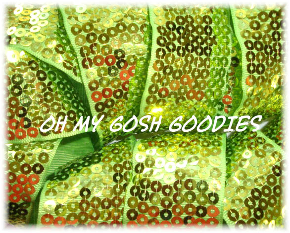 7/8 OOAK SHINY SEQUIN LIME - 3 YARDS