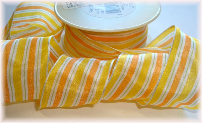 1.5 OOAK FRENCH WIRED APRICOT YELLOW STRIPE - 6 1/2 YARDS