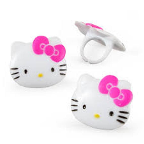 12PC LICENSED HELLO KITTY CUPCAKE RINGS FOR HAIRBOWS