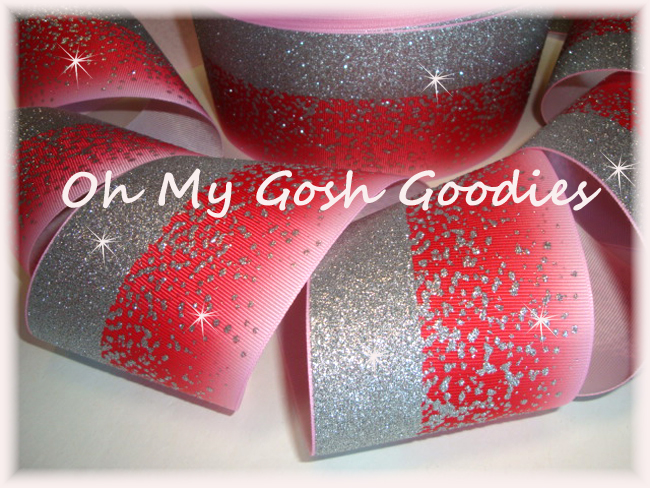 3" OOAK * DOUBLE * FROSTED GLITTER RED OMBRE CHEER - 1+ YARDS