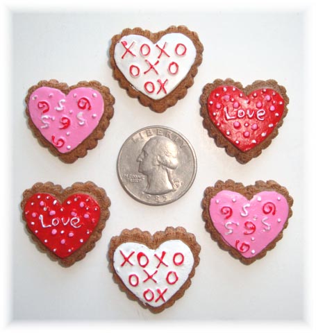 2PC VALENTINE HEART * PINK ONLY * COOKIE RESINS