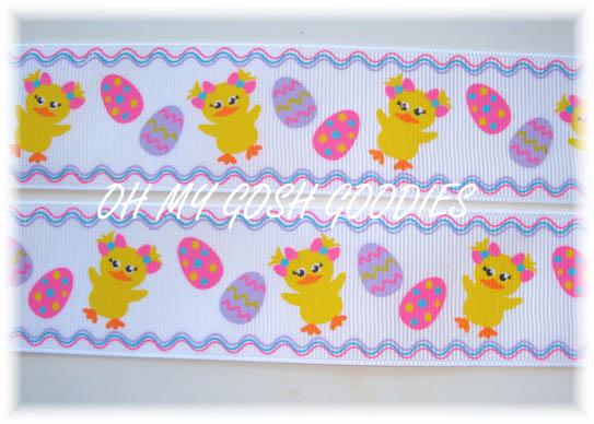 1.5 LUCKY DUCK EASTER RIBBON - 5 YARDS