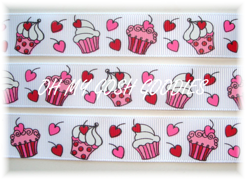 7/8 PEPPERMINT CUPCAKE KISSES -   5 YARDS
