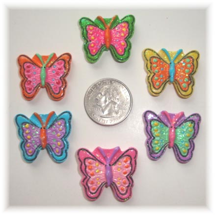 6PC BUTTERFLY BLING RESINS