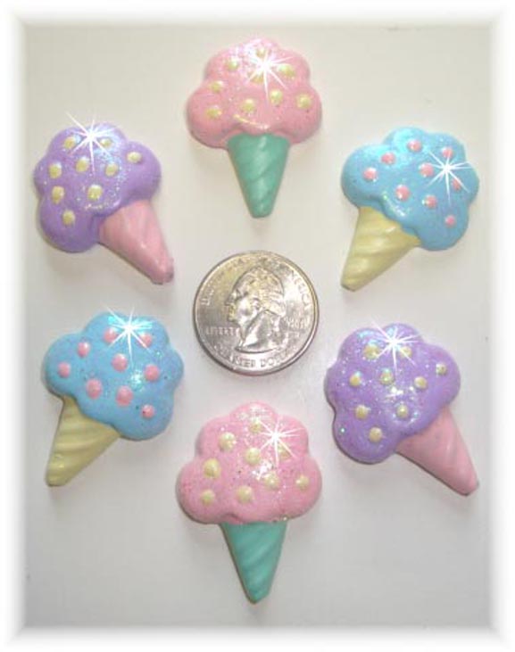 2PC *LAVENDER ONLY* ICE CREAM CONE GLITTER RESINS