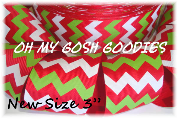 3" * RED * LIME WHITE CHEVRON - 5 YARDS