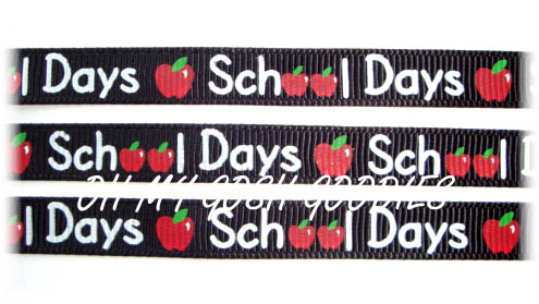 3/8 SCHOOL DAYS APPLE CHALKBOARD  - 5 YARDS