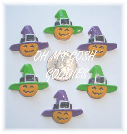 2PC WITCHY HAT PUMPKIN RESINS