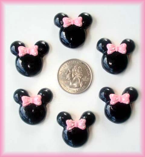 2PC MINNIE PINK BOW RESIN