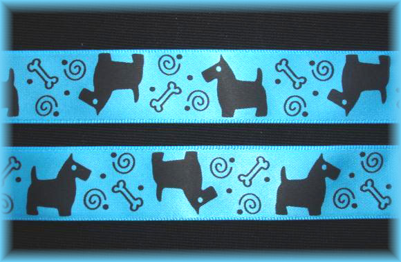 7/8 BLUE SATIN SCOTTY DOG - 5 YARDS