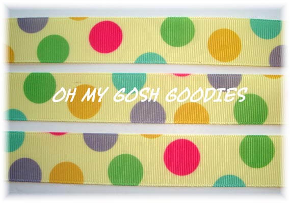 7/8 OOAK PARTY DOTS YELLOW - 22 YARD ROLL