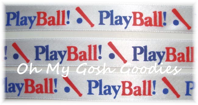 5/8 PLAY BALL BASEBALL SATIN - 25 YARD ROLL