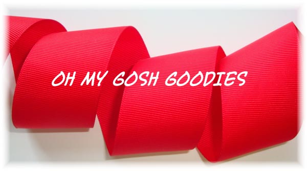 3" - 2 1/4" - 1.5" - 7/8"-5/8"-3/8" SOLID CHEER RIBBON RED - 5 YARDS