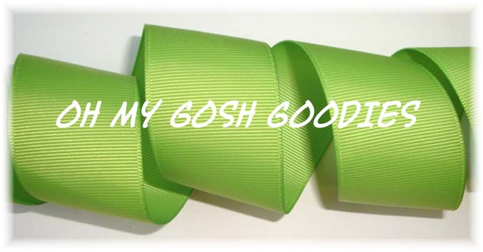 3" - 2 1/4" - 1.5" SOLID CHEER RIBBON LIME - 5 YARDS