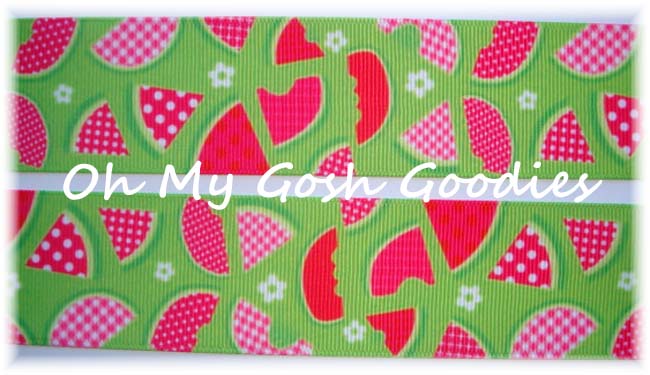 1.5 GINGHAM & DOT LIME WATERMELONS - 5 YARDS