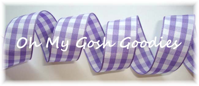 7/8 OOAK ORCHID WHITE BOLD CHECK RIBBON - 18 YARD ROLL