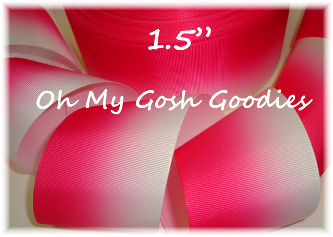 1.5 OOAK * BASIC * SHOCKING PINK OMBRE CHEER - 1 1/2  YARDS