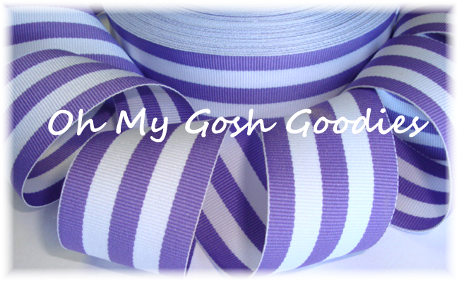 1.5 ORCHID WHITE TAFFY STRIPE - 5 YARDS