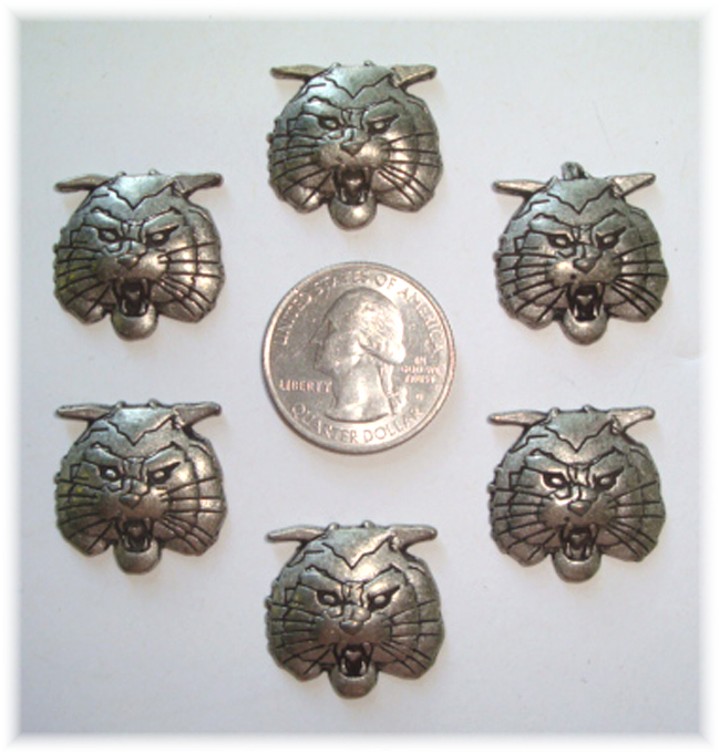 2PC * LIMITED PEWTER * BOBCAT HAIRBOW CENTERS