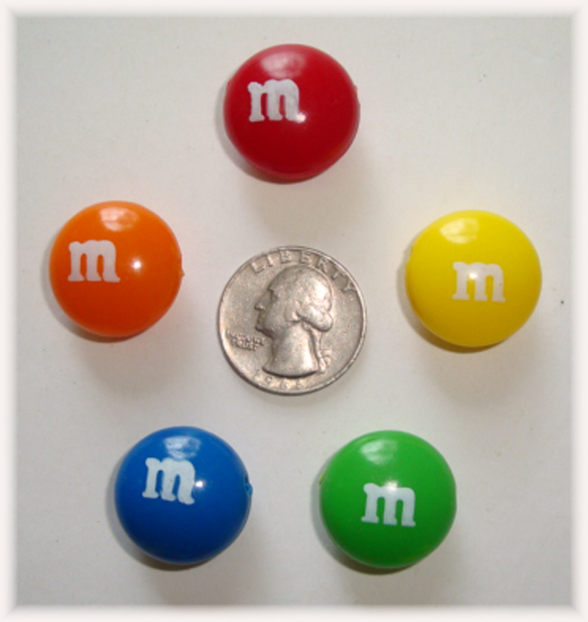 5PC LICENSED M&M HAIRBOW CRAFT EMBELLISHMENTS