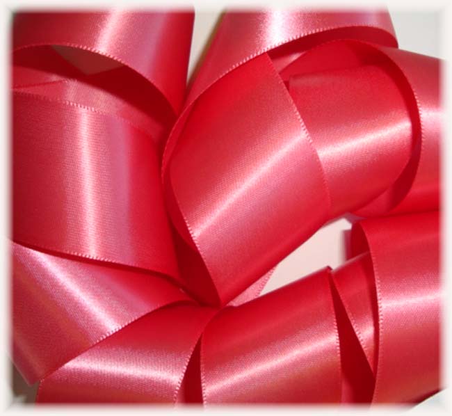 1.5 OFFRAY CORAL SATIN SALE - 5 YARDS
