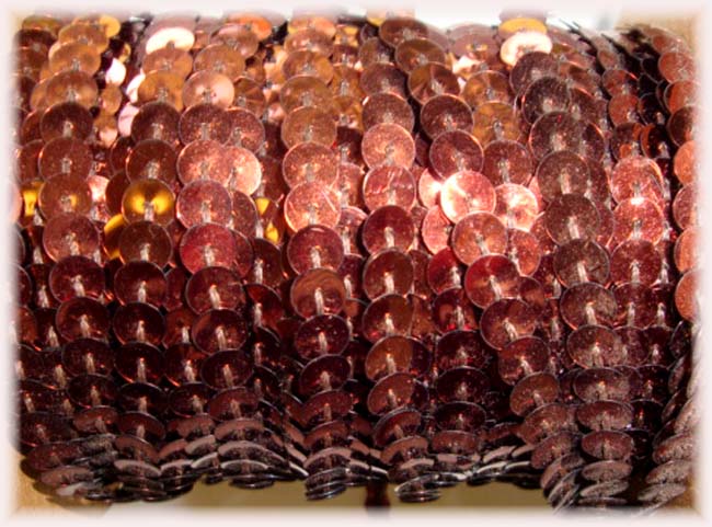 BROWN SINGLE SEQUIN STRAND 1/4" - 10 YARDS