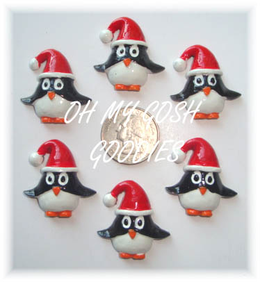 2PC HOLIDAY PENGUIN RESINS