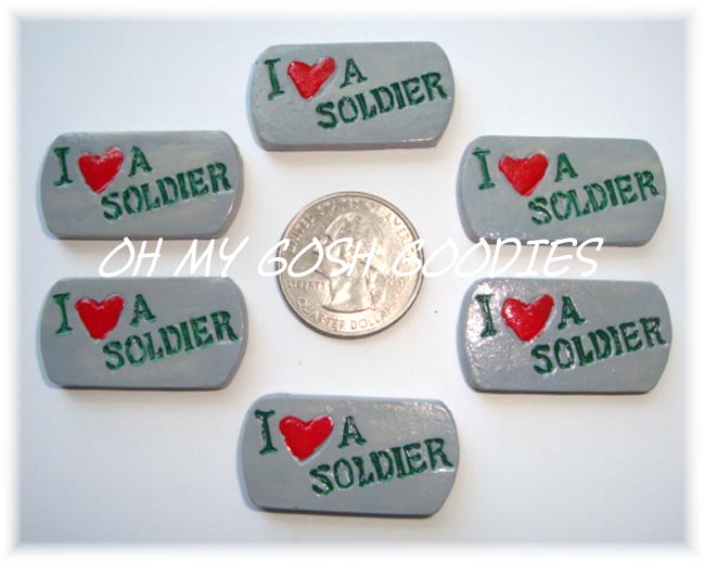 2PC LOVE MY SOLDIER DOG TAG RESINS