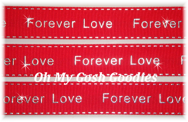 1.5 FOREVER LOVE METALLIC STITCH RED - 5 YARDS