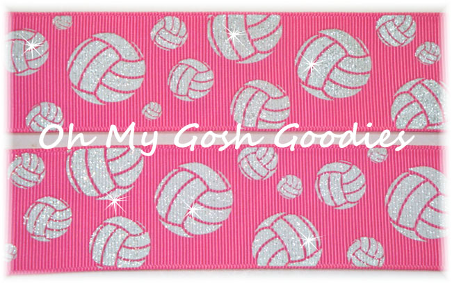 1.5 OOAK GLITTER VOLLEYBALL BLING PINK - 4 YARDS