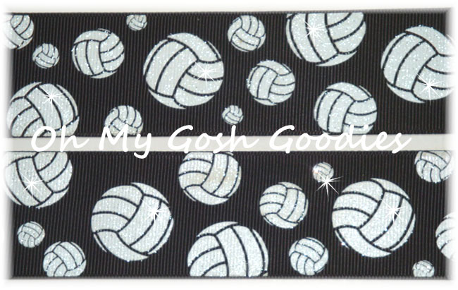 1.5 OOAK GLITTER VOLLEYBALL BLING BLACK - 5 REMNANT YARDS