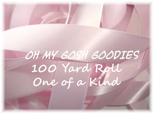 100 YARD ROLL SALE - 7/8 ICEY PINK SINGLE FACE EASTER SATIN